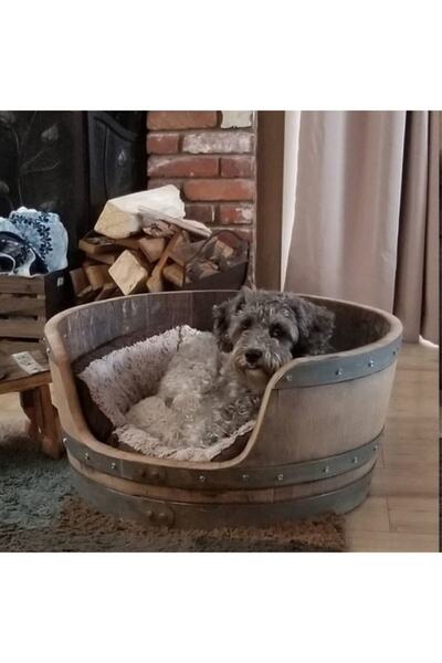 ROYS AHŞAP 14103 Mini Şarap Fıçısı Köpek Yatağı