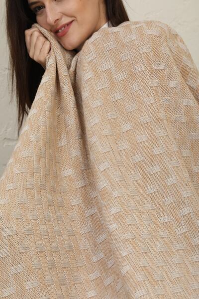 Ocean Milky Brown Knitwear Sofa Blanket