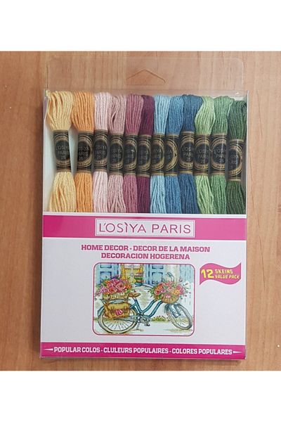 tuhafiyecimiz Muline Rope - 12 Pieces Cross Stitch Rope Set Consisting of Freckles - (Pink Box)