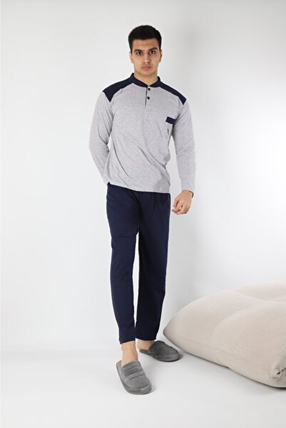 ŞİPKA 100% Cotton Single Jersey Shirt with Pocket Men's Pajama Set 955