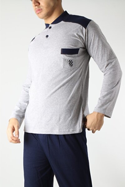 ŞİPKA 100% Cotton Single Jersey Shirt with Pocket Men's Pajama Set 955