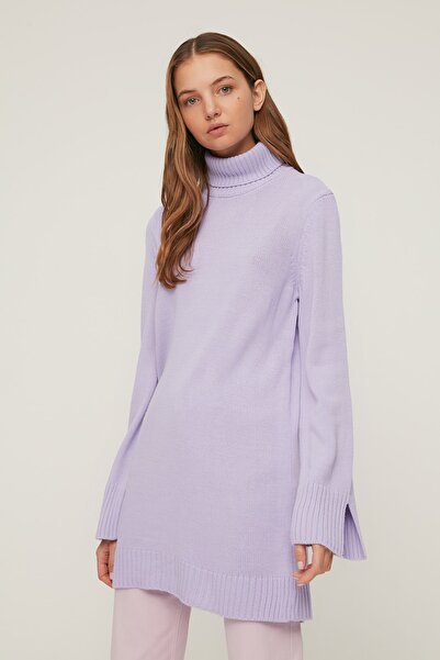 Trendyol Modest Sweater - Purple - Oversize