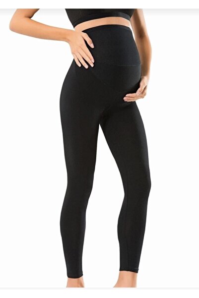 bejamonti Дамски черен клин за бременни с висока талия