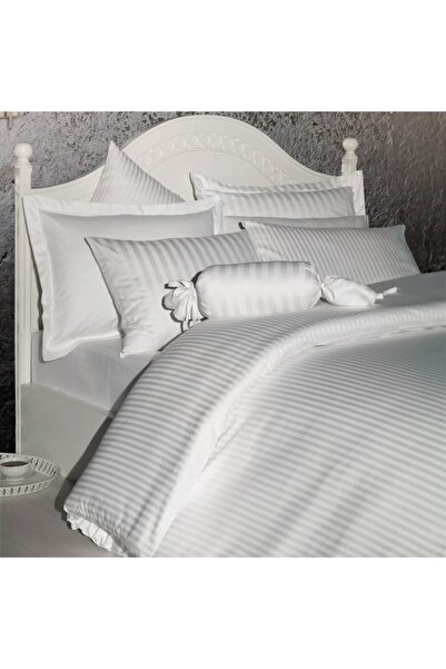 Home Harmony طقم غطاء لحاف ساتان مخطط 2 سم