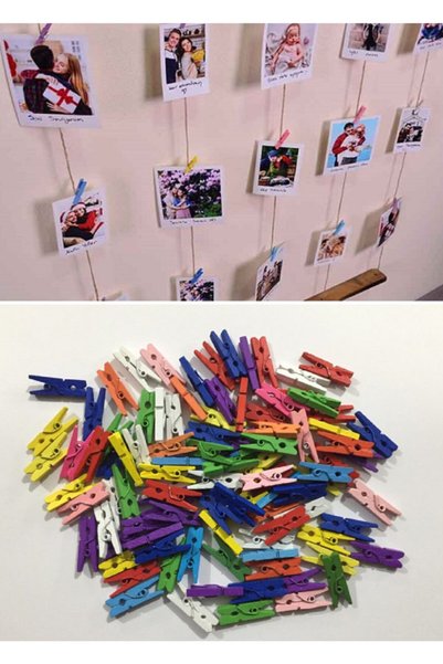 Trendy Toys 100 Adet Renkli Ahşap Minik Mandal