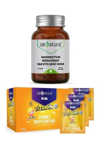 VeNatura Magnezyum Bisglisinat Takviye Edici Gıda 60 Tablet + Kids Vitamin C ...