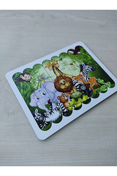 BEMİ Bemi Ahşap Renkli Orman Hayvanları Eğtici Puzzle-yapboz Çocuk Ve Aile Oyunu