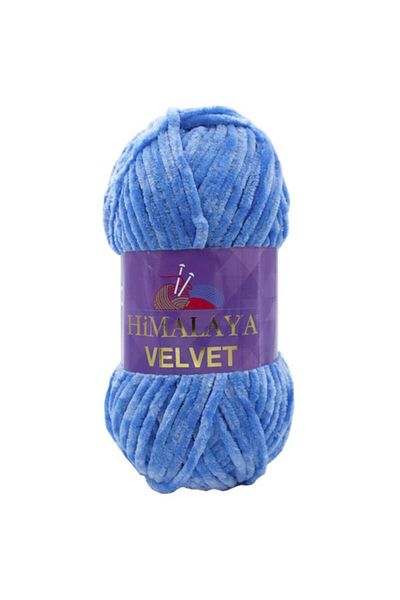 Himalaya Velvet Velvet Hand Knitting Thread 90027 Blue