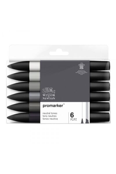 Genel Markalar Winsor & Newton Promarker Grafik Kalemi Nötür Tonlar Seti 6 Renk