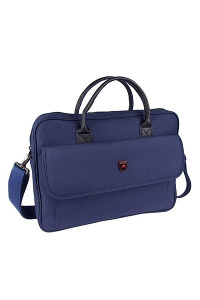 Alone Servietă unisex albastru bleumarin cu caracteristici din țesătură impermeabilă 2134 Geantă pentru laptop pentru notebook