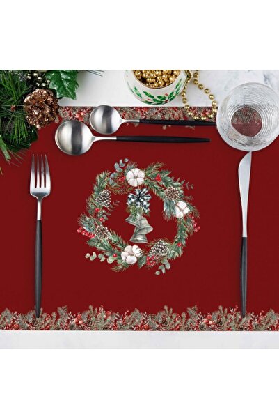 Ala Perde By İtalyanhomestore Yılbaşı Temalı Çan Detaylı Amerikan Servis Seti