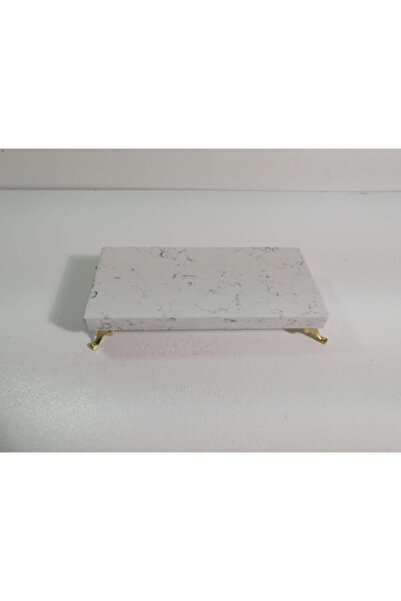 Başakmarble Keramos Quartz Marble Presentation Rack - Gold Leg (25X12 CM)
