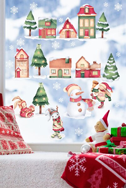 Işıklıtoplardükkanı Cute Town Christmas Sticker