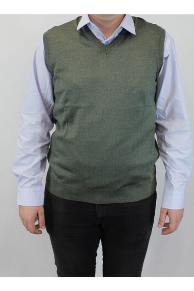 nacar çarşı Men's Khaki V-Neck Sweater