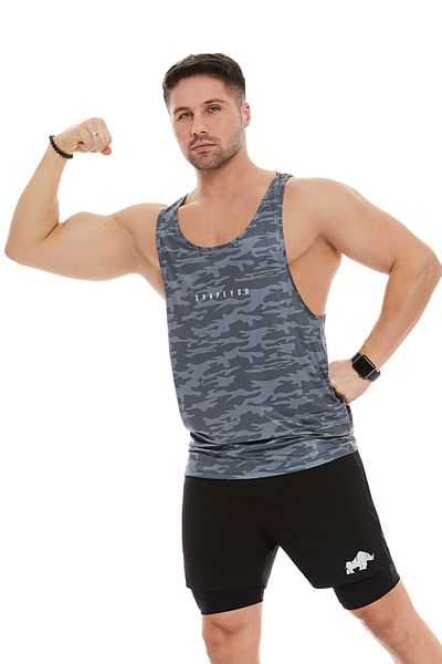 ShapeYou Dark Gray Camouflage Men's Fitness Athlete Undershirt