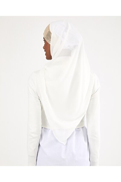 Differenza Triangle Chiffon Scarf - Ecru Gold