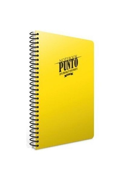 Gıpta Punto Yellow Spiral Plastic Cover 60 Sheets A4 Checkered Notebook