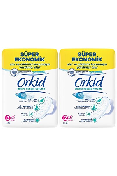 Orkid Süper Ekonomik Ekstra Hassas Koruma 16 Adet Boy 2 Uzun  2'li