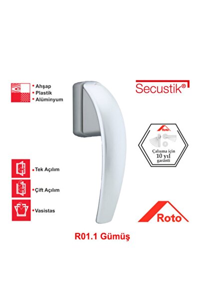 Roto Swing Secustik 43 Mm Pencere Kolu F1 Gümüş