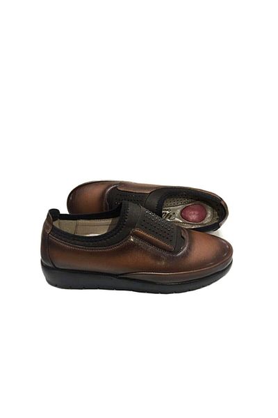 Gökcen Genuine Heel Gel Leather Orthopedic Mother's Shoes