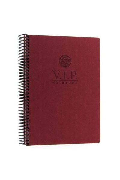 Gıpta Vip Claret Red Spiral غطاء صلب 140 ورقة 17x24 دفتر ملاحظات مربعات