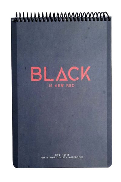 Gıpta New Notes Black Is New Red Spiral Hard Cover 100 Sheets 17x24 Checked Memo Pad