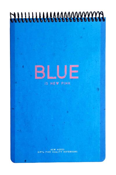 Gıpta New Notes Blue Is New Pink Spiral Hard Cover 100 Sheets 17x24 Checked Memo Pad