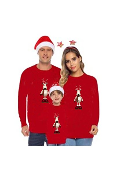 HediyeMania Πρωτοχρονιάτικο οικογενειακό σετ μπλουζών από βαμβακερό λεπτό πολ...