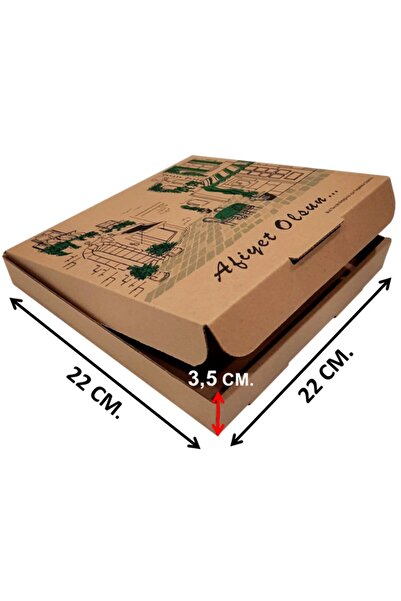 EFEPA Karton Pizza Pide Kutusu 22x22x3,5 Cm. ( 100'lü Paket )