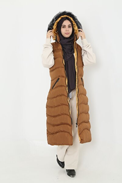 KMKkombin Women's Padded Long Puffer Vest