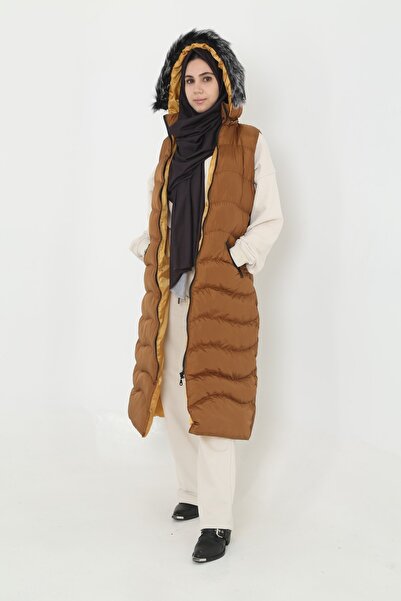 KMKkombin Women's Padded Long Puffer Vest