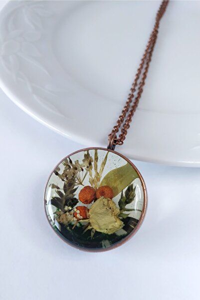 Halley Concept قلادة إيبوكسي Terrarium - تصميم خاص مصنوع يدويًا