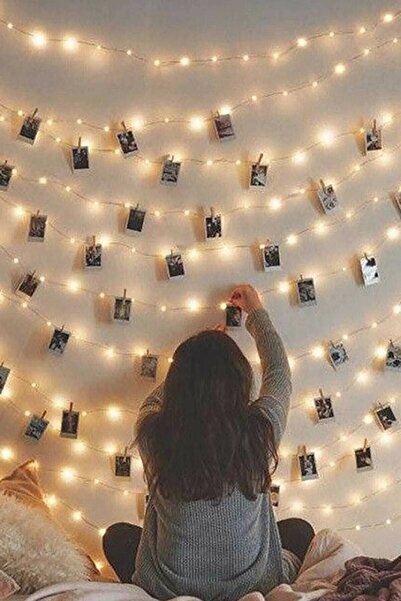 Miremi Peri Led Işık 10 Metre (sarı) Pilli +  50 Adet Küçük Mandal Hediyeli