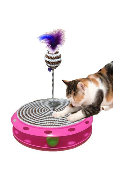 TİNEKE Single-Layer Cat Toy - Fun and Scratching Detailed, Brown and White
