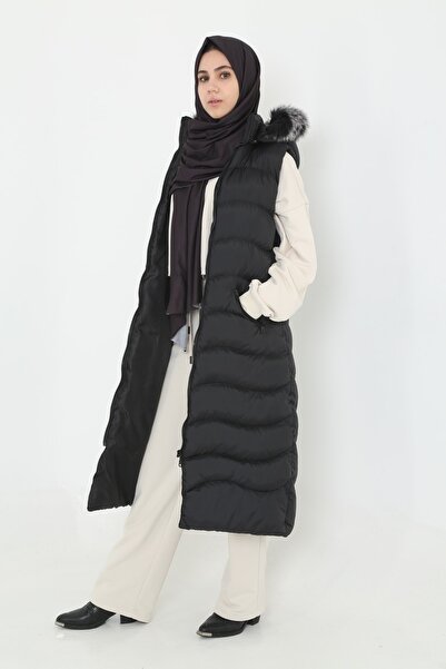 KMKkombin Women's Padded Long Puffer Vest