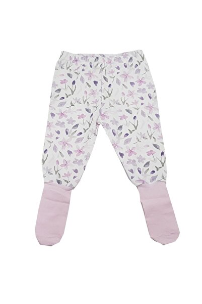 feyzamavm Unisex Naturel Kız Bebek Çocuk Pembe Kendinden Çoraplı Tek Alt