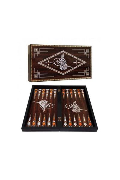 Star Oyun Unisex Brown Antique Ottoman Tower Backgammon Set