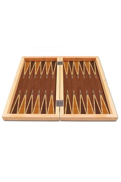 Star Oyun Solid Walnut Backgammon Large Size
