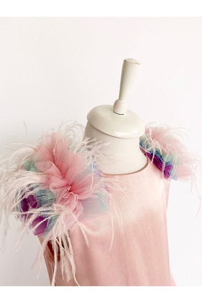 zühre balaban Rainbow Midi Dress Girl's Evening Dress Birthday Dress
