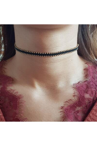 Handmade By HLY اليدوية الذهب الأسود مفصلة قلادة قلادة