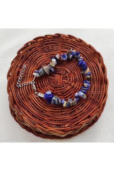 ByKolyeucum سوار نسائي من حجر سوداليت طبيعي مكسور من الحجر الطبيعي