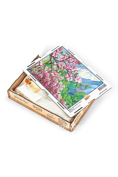 King Of Puzzle Spring and Sakura Wooden Puzzle 500 Pieces in Fuji