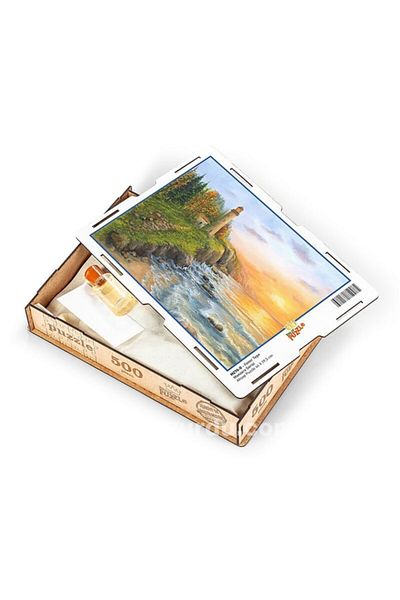 King Of Puzzle Lantern Peak Wooden Puzzle 500 Pieces