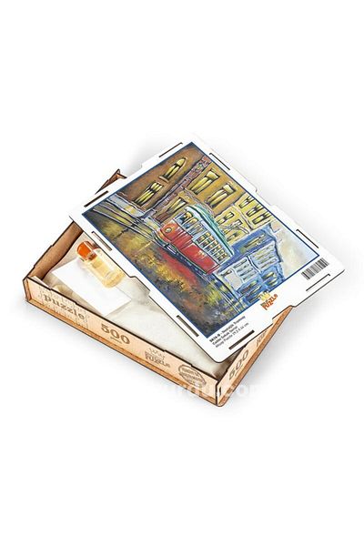 King Of Puzzle Nostalgic Tram Wooden Puzzle 500 Pieces