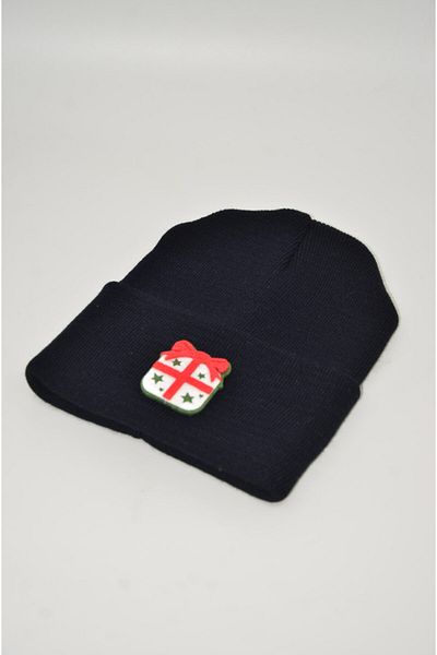 mottomia New Year/Valentine's Day Special Collection Gift Package Figured Navy Color Gift Beanie