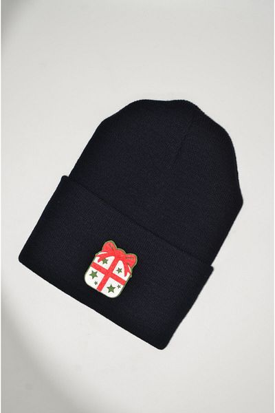mottomia New Year/Valentine's Day Special Collection Gift Package Figured Navy Color Gift Beanie