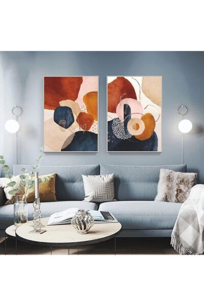 Markazip Gümüş Metal Çerçeveli Ikili Kanvas Tablo 50x70cm Kod: Tg100-g