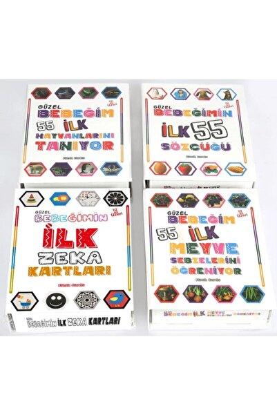 EA Oyuncak Ilk Zeka Kartlar Eğitici 4'lü Set Bebeğim Ilk 55 Zeka Kartları, Sö...