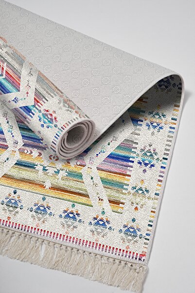 Alanur Home Eco Trend Djt Washable Non-Slip Base 3-Piece Bedroom Set F5014 Scandinavian Colorful