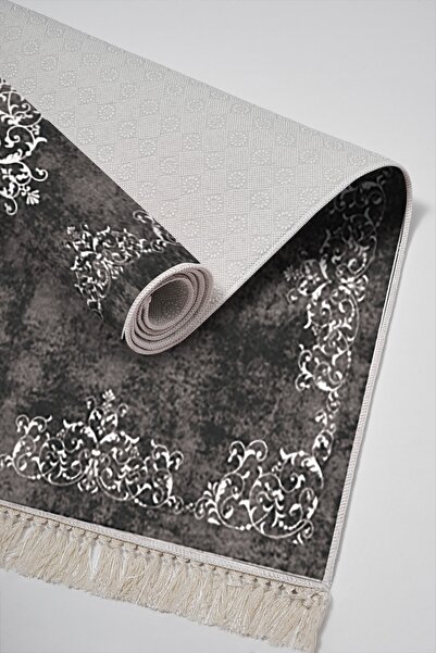 Alanur Home Eko Trend Djt Πλενόμενη αντιολισθητική βάση 3 τεμαχίων κρεβατοκάμαρας 616 Classic Grey